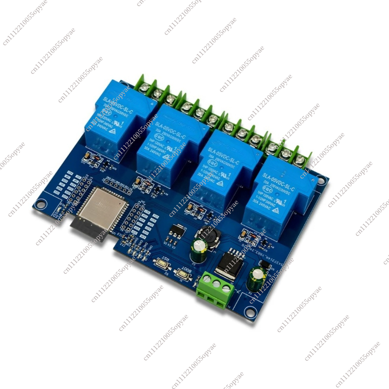 Relay Module 4 Channel - ESP32E開発ボード 4チャンネル30Aリレーモジュール、スマートホームオートメーション用WiFi Bluetoothプログラマブルコントローラー、DC7-28V/5V