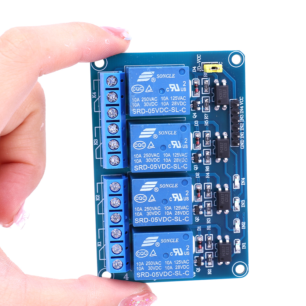 Relay Module 4 Channel - 5V 12V 4チャンネルリレーボード、オプトカプラリレー付き4ウェイリレーモジュール、Arduino用4ウェイリレーモジュールシールド