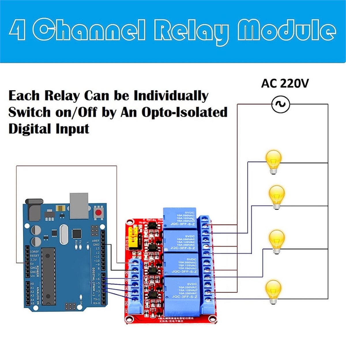 Relay Module 4 Channel - A49T 4 チャンネル リレー モジュール 5V
