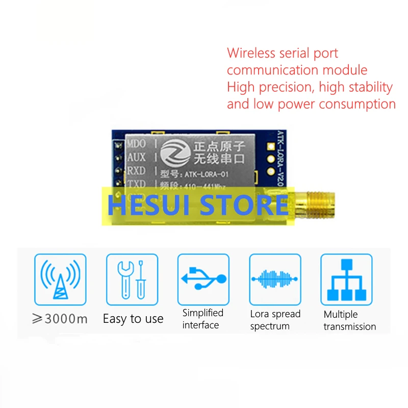 Lora Sx1278 - ATK-LORA-01 LORAモジュール 無線シリアルポート通信モジュール SX1278無線モジュール 3000m