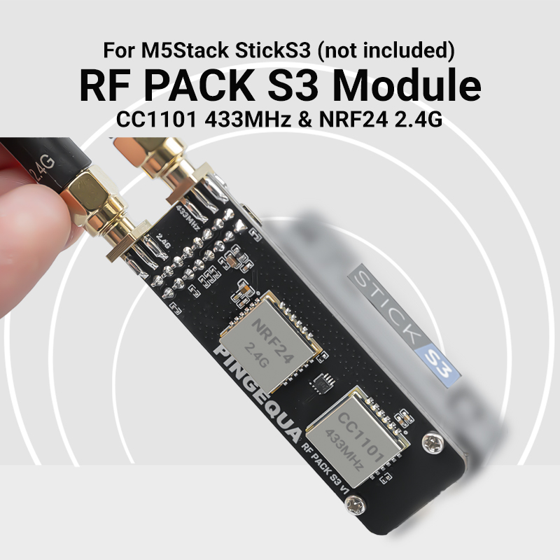 Nrf24L01 - M5Stack StickS3 デュアルバンドモジュール CC1101 433MHz NRF24L01