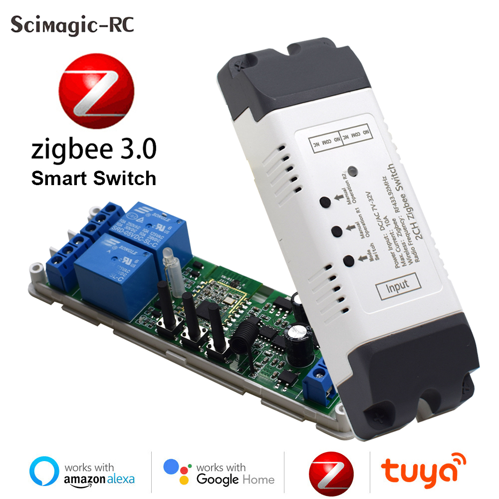 Relay Module 4 Channel - Tuya-リモートコントロール付きインテリジェントウォールスイッチ,リレーモジュール,ドライコンタクト,ライトモーター,ガレージ,alexa,1ch, 2ch, 4ch, 12v,24v,220v