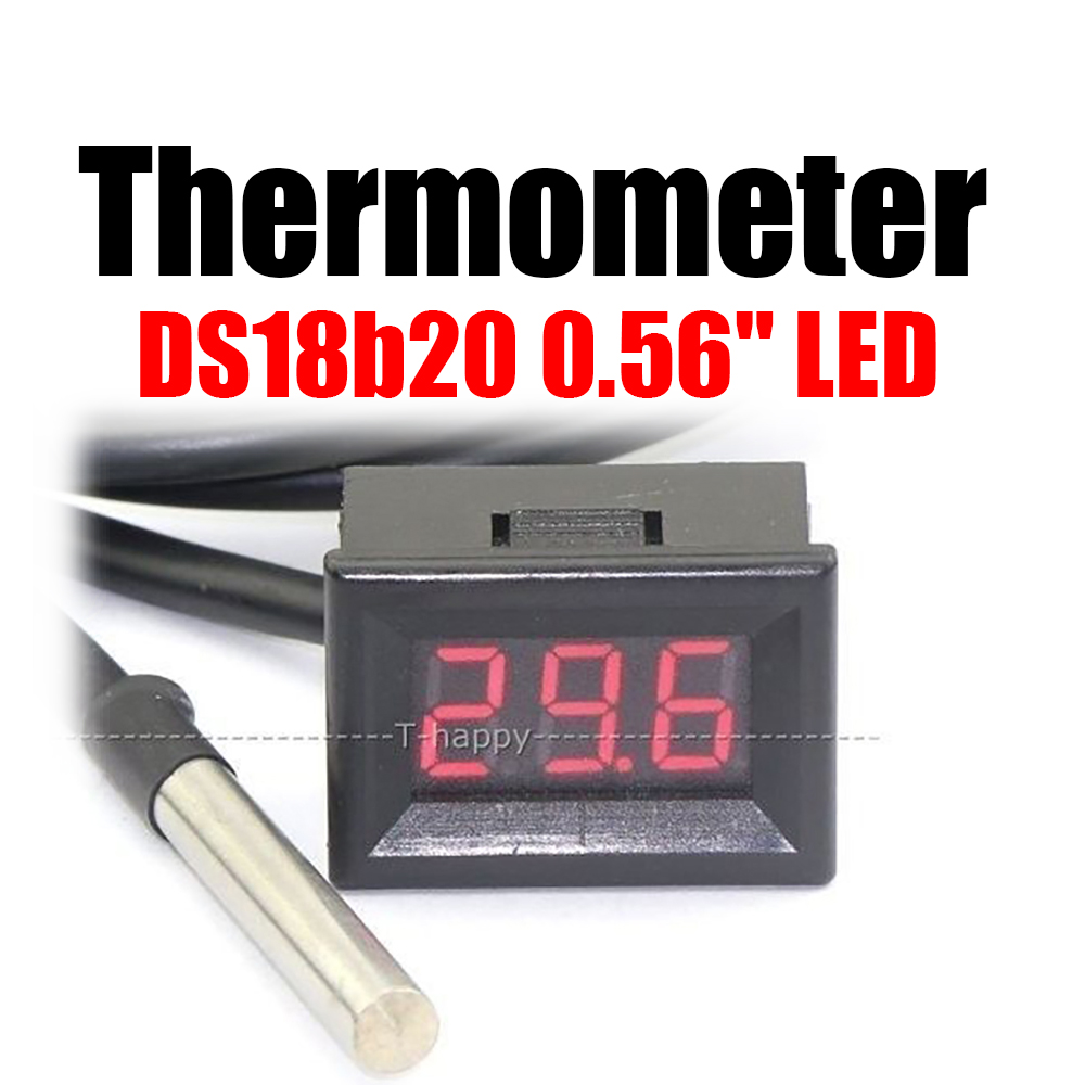 Ds18B20 - Ds18b20 LEDデジタル体温計、車の温度計、水槽水、12v、24v、0.56インチ