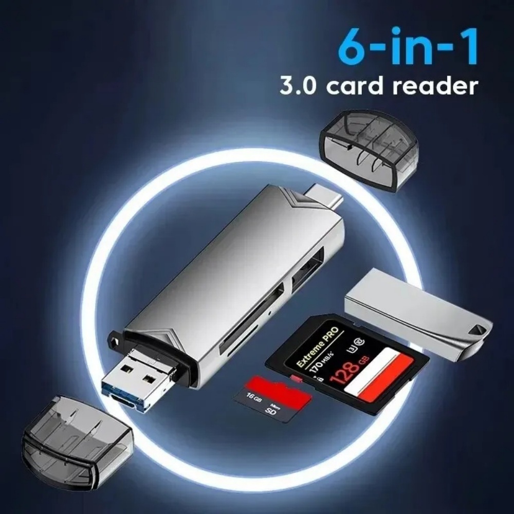 Sd Card Module - 6-in-1 USB 3.0 OTGカードリーダー USB-C多機能アダプター（SD、TF、ミニSDカード対応）ノートパソコン用ポータブルスマートメモリカードリーダー
