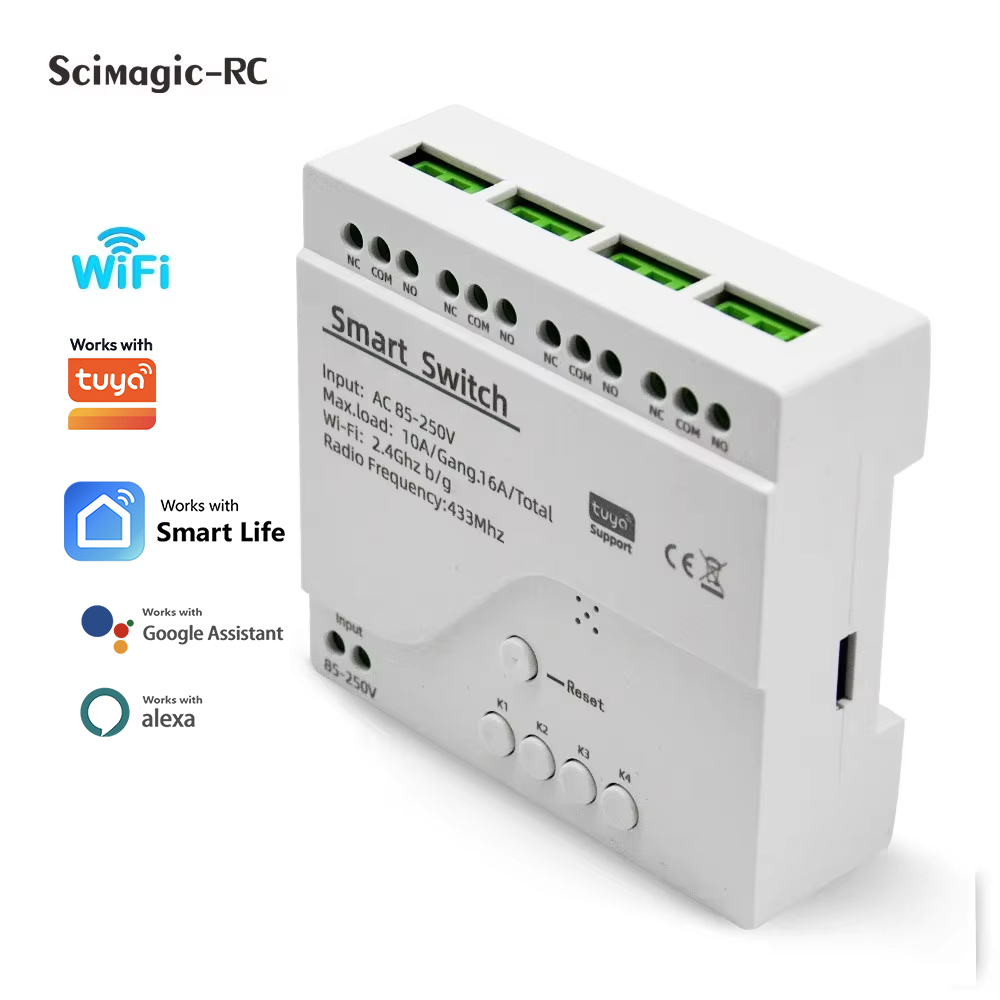 Relay Module 4 Channel - スマートスイッチ 4CH リレーモジュール ホームオートメーション DC 12V