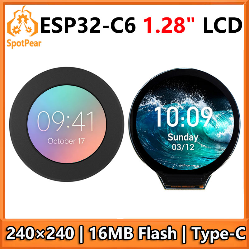 Sd Card Module - ESP32 C6開発ボード 1.28インチLCDディスプレイ画面 240x240 GC9A01A SDカードスロット