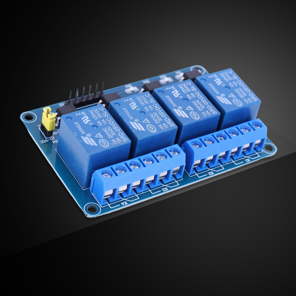 5V 12V 4チャンネルリレーボード、オプトカプラリレー付 - Relay Module 4 Channel のレビューと価格