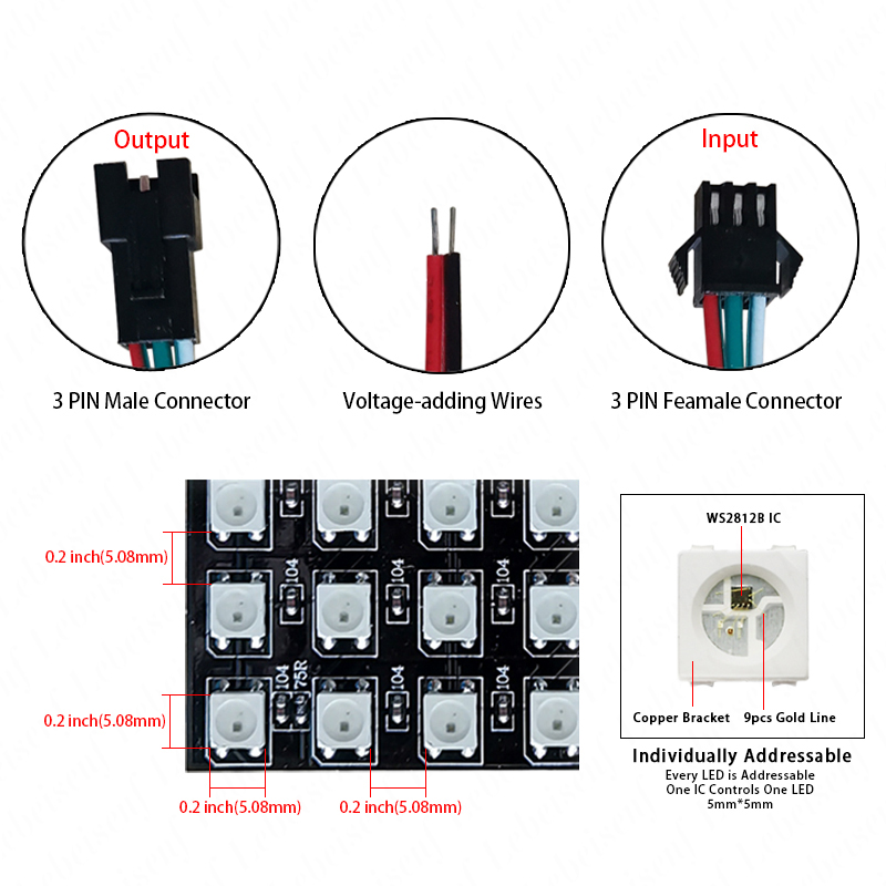LEDデジタルピクセルスクリーン WS2812B SMD 5 - Ws2812B のレビューと価格