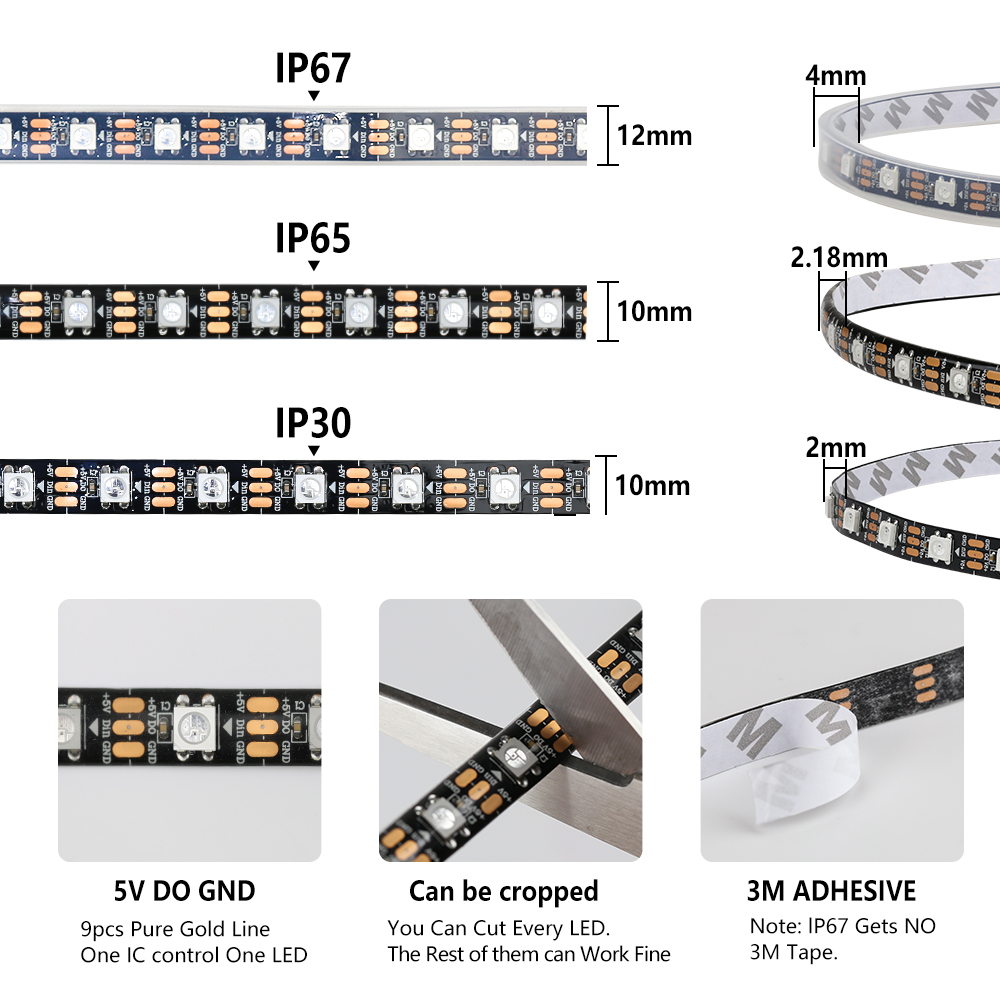スマートピクセルRGBLEDストリップライトws2812b, - Neopixel のレビューと価格