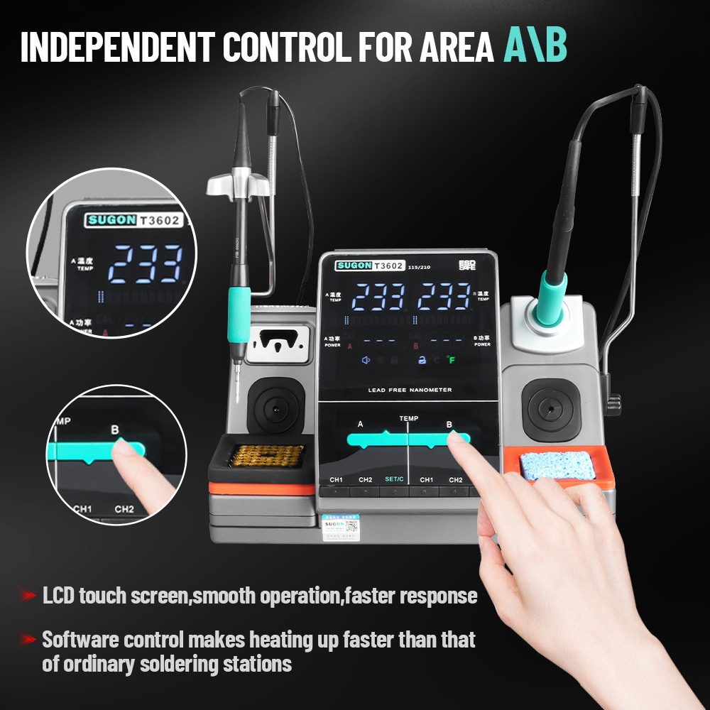 SUGON T3602 240W はんだ付けステーション ダ - Soldering Iron Temperature Probe のレビューと価格