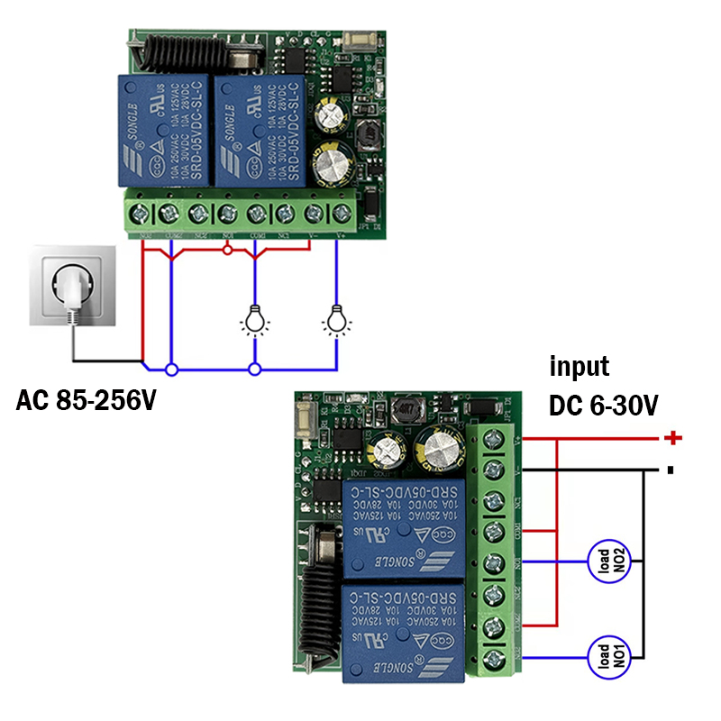 DC 9V 12V 24V AC 85-250V 2CHリレ - Joystick Module のレビューと価格