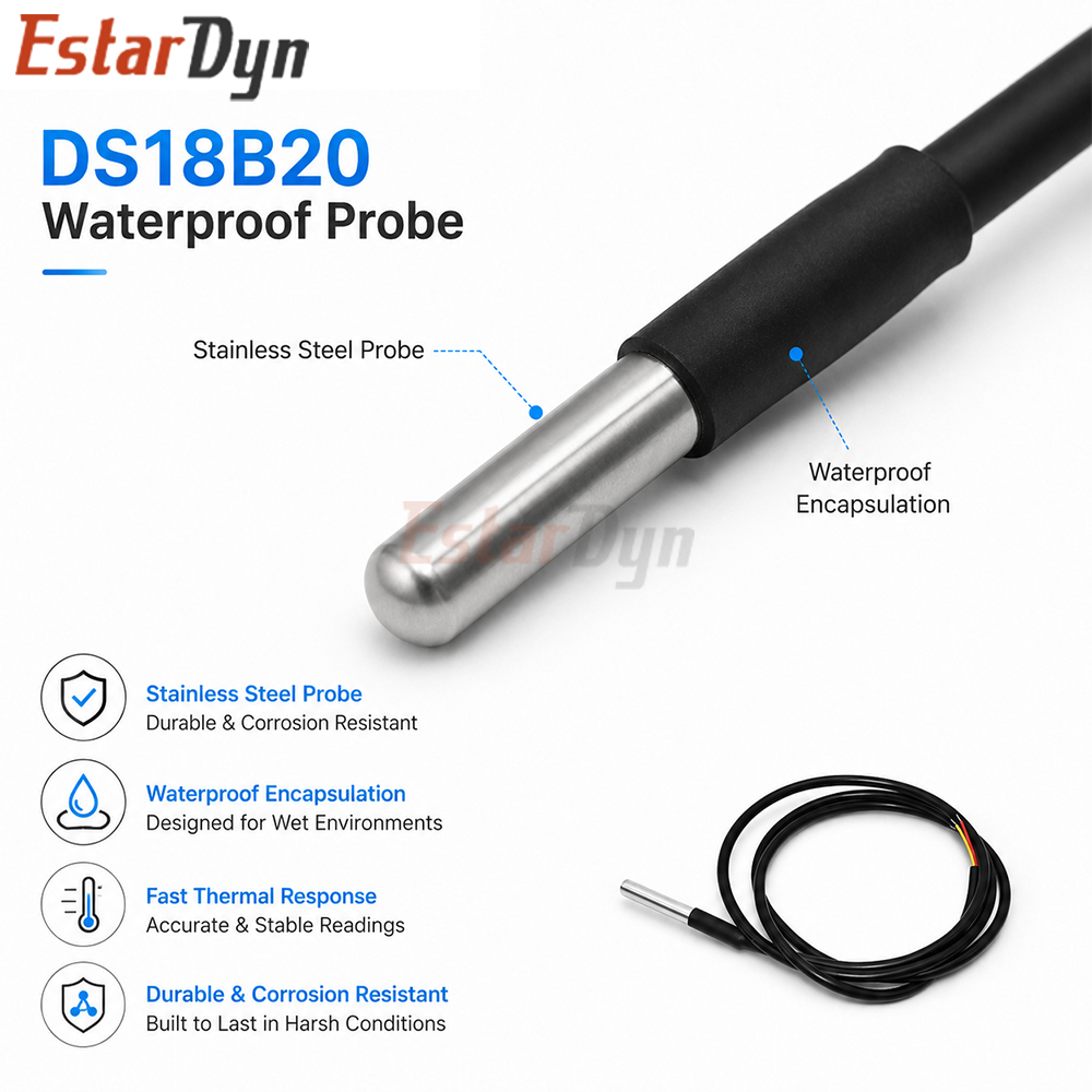 Estardyn DS18B20 防水デジタル温度センサー  - Ds18B20 のレビューと価格