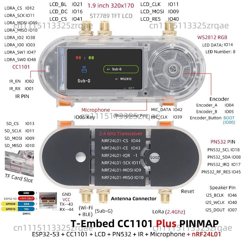 T-Embed CC1101 ESP32-S3開発ボード 低 - Nrf24L01 のレビューと価格