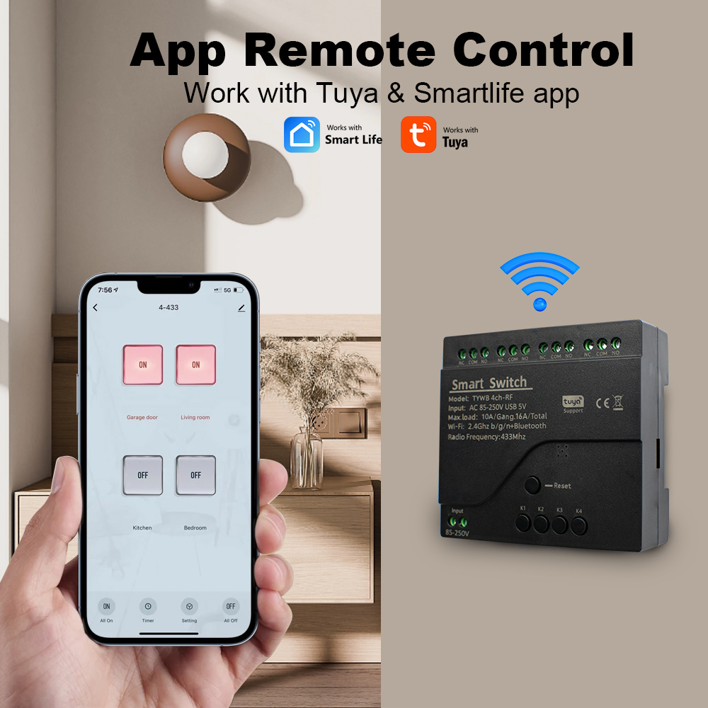 4CH Tuya スマートWiFiスイッチモジュール 12V - Ir Remote Module のレビューと価格
