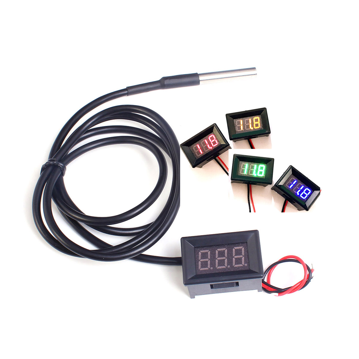 DC 12V 24V DS18b20 LED デジタル温度計 - Ds18B20 のレビューと価格