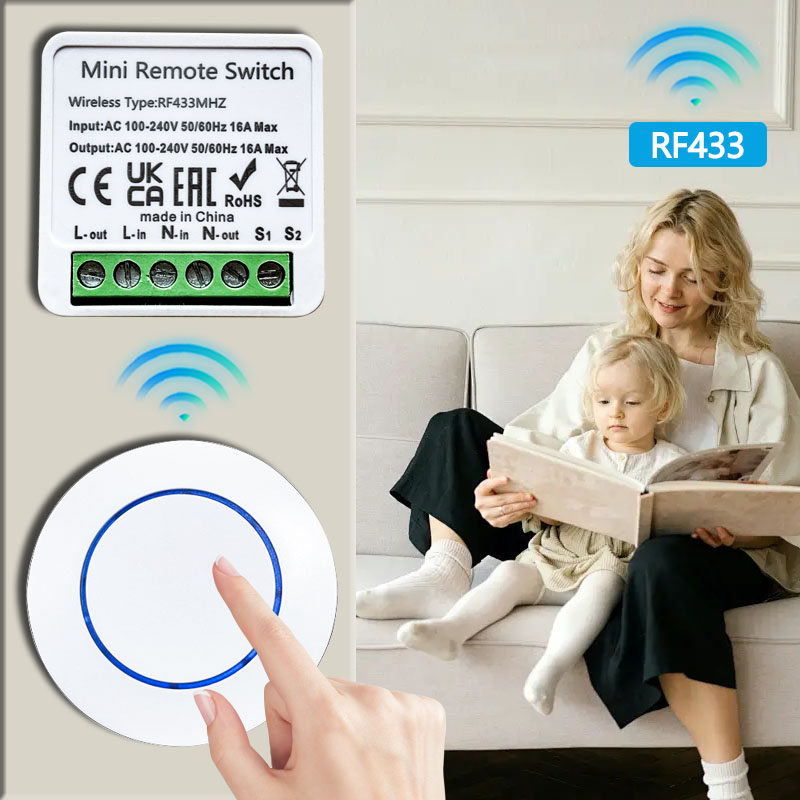 433HMz ワイヤレスライトスイッチ 10A リレー受信機 - Ir Remote Module のレビューと価格