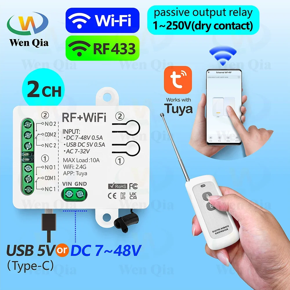 2CH スマートライトスイッチ Tuya、WiFi & RF - Ir Remote Module のレビューと価格