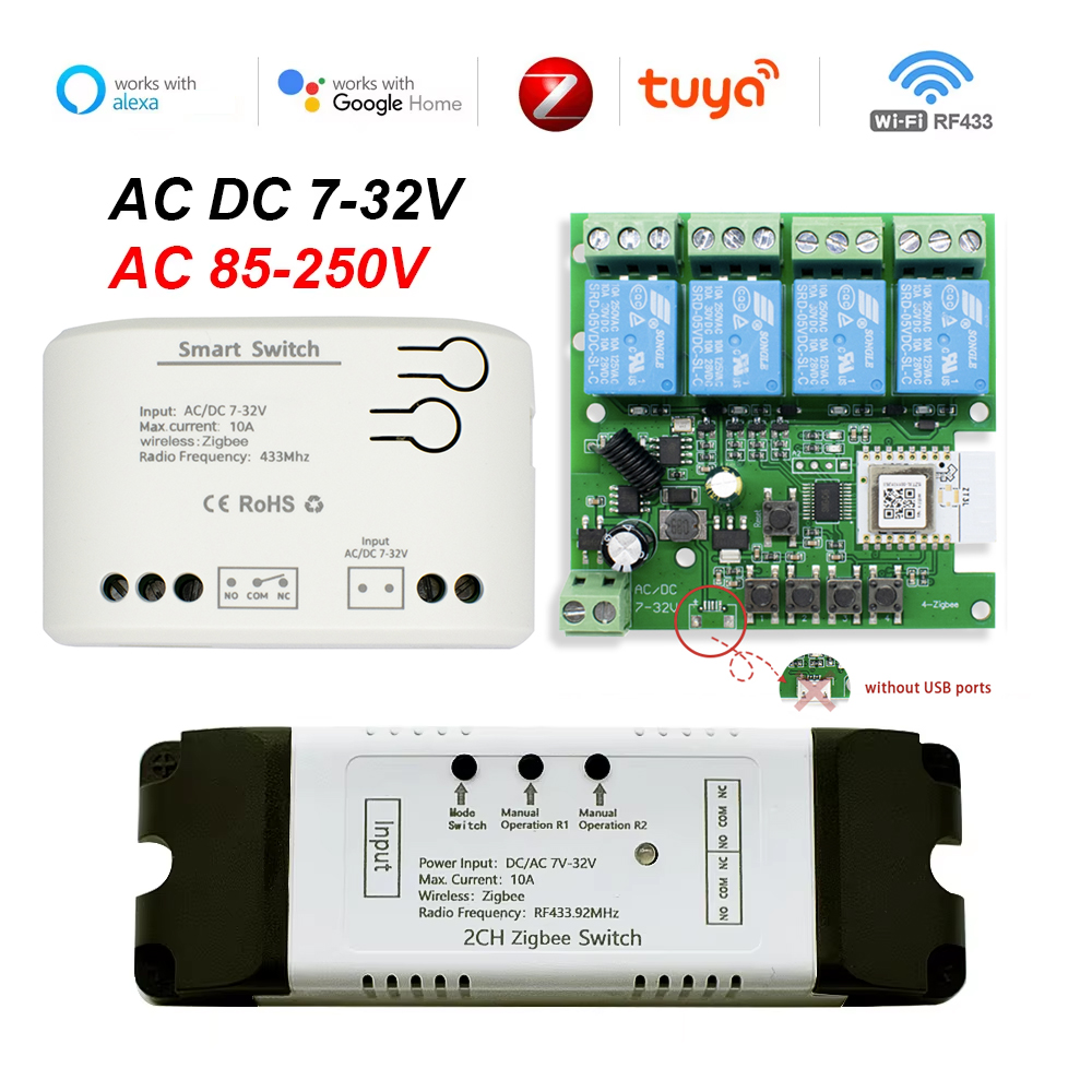 Tuya-リモートコントロール付きインテリジェントウォールス - Relay Module 4 Channel のレビューと価格