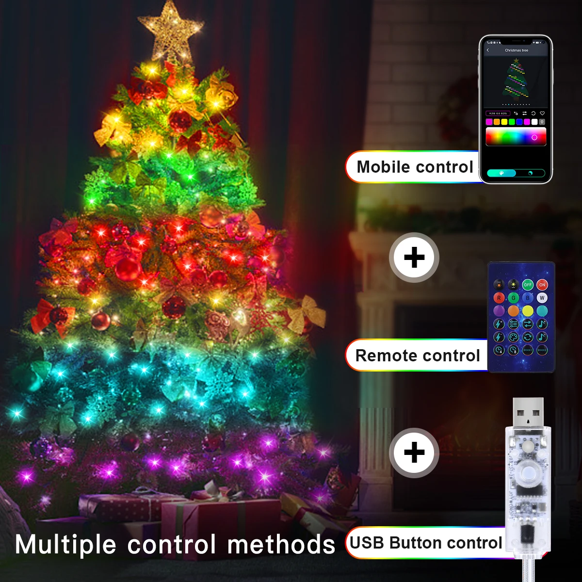 屋外中庭フェンス窓装飾ライトストリングUSB 5V RGB  - Ws2812B のレビューと価格