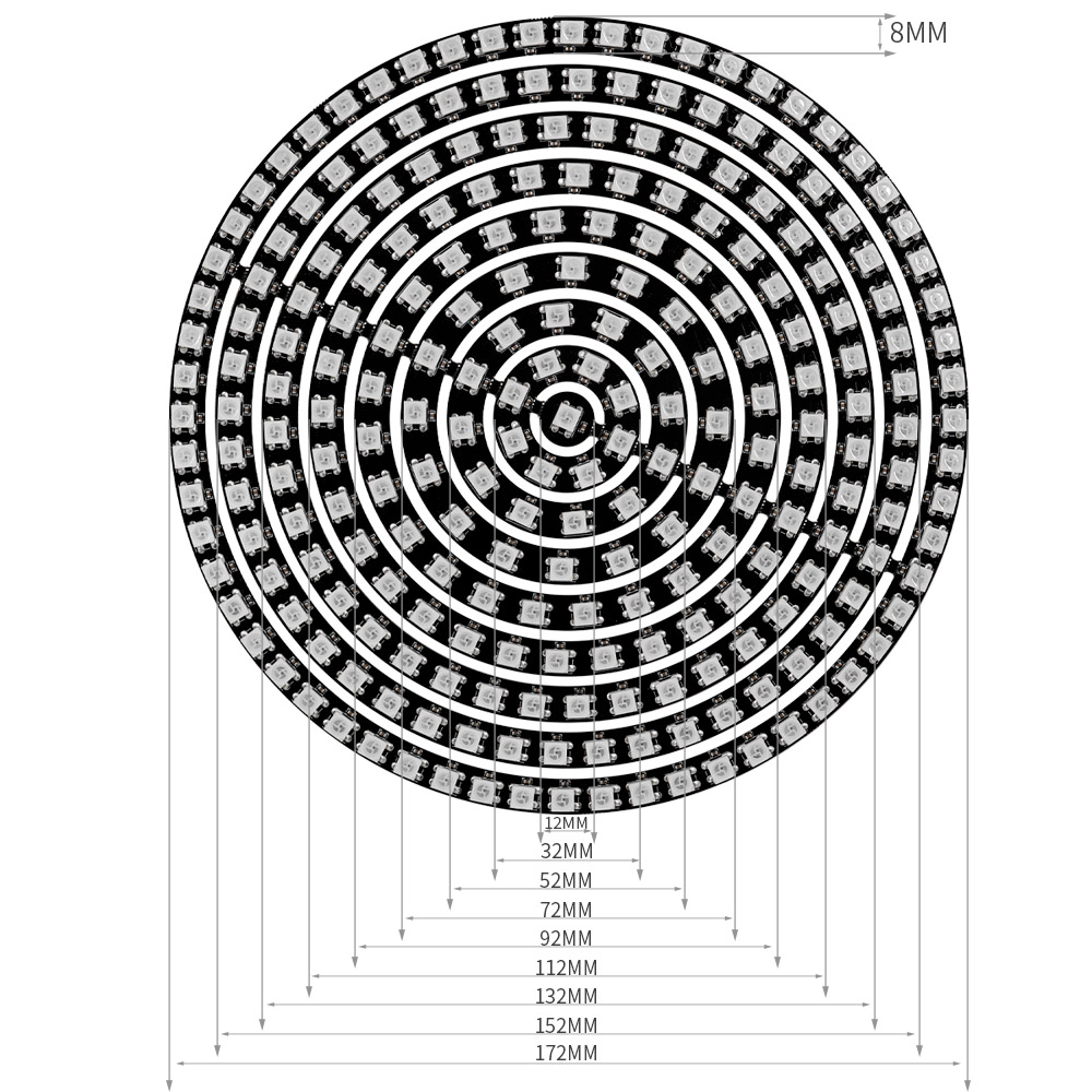 WS2812B RGBIC LED リング個別にアドレス指定 - Neopixel のレビューと価格
