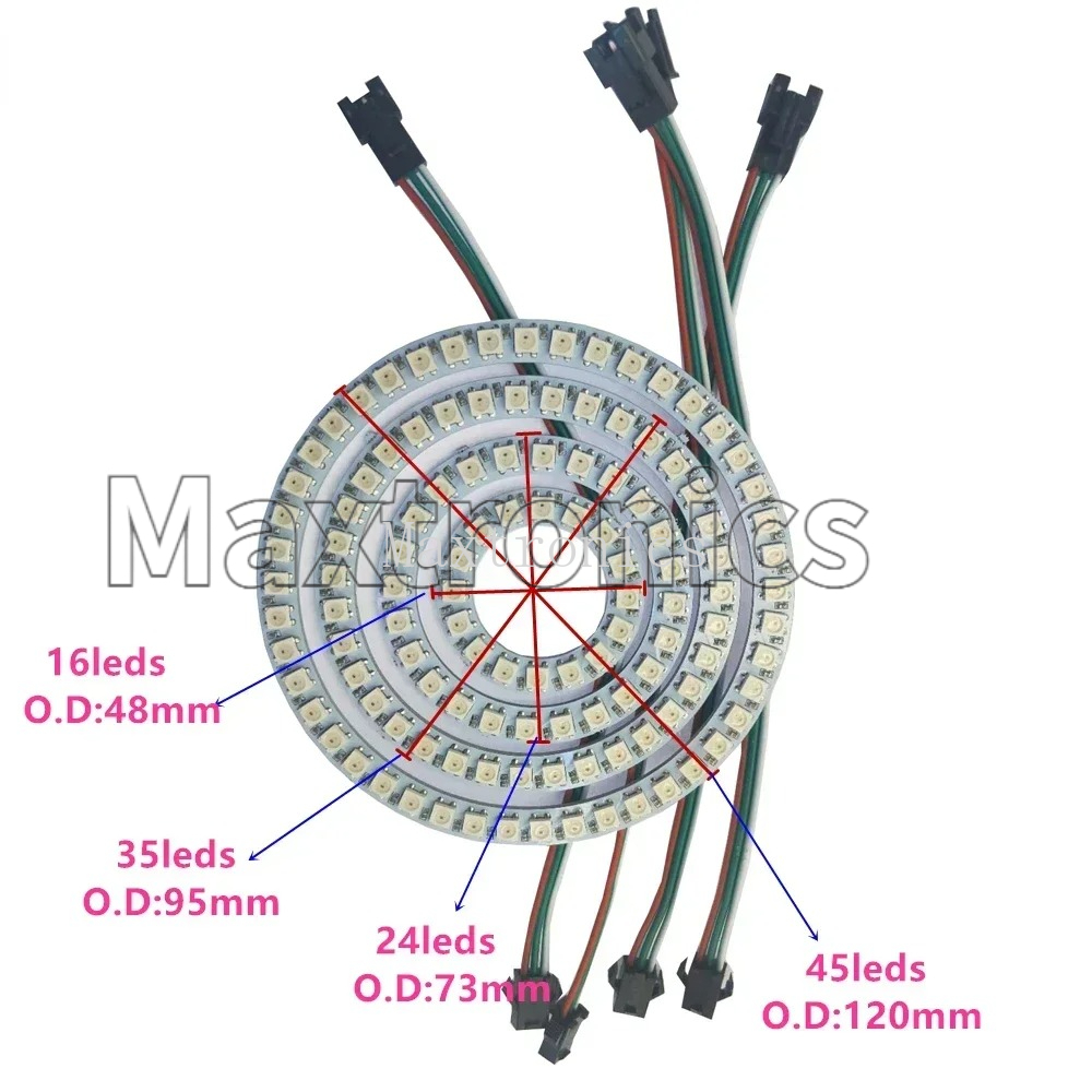 WS2812B FCOB RGB LEDリングライト 18/ - Ws2812B のレビューと価格