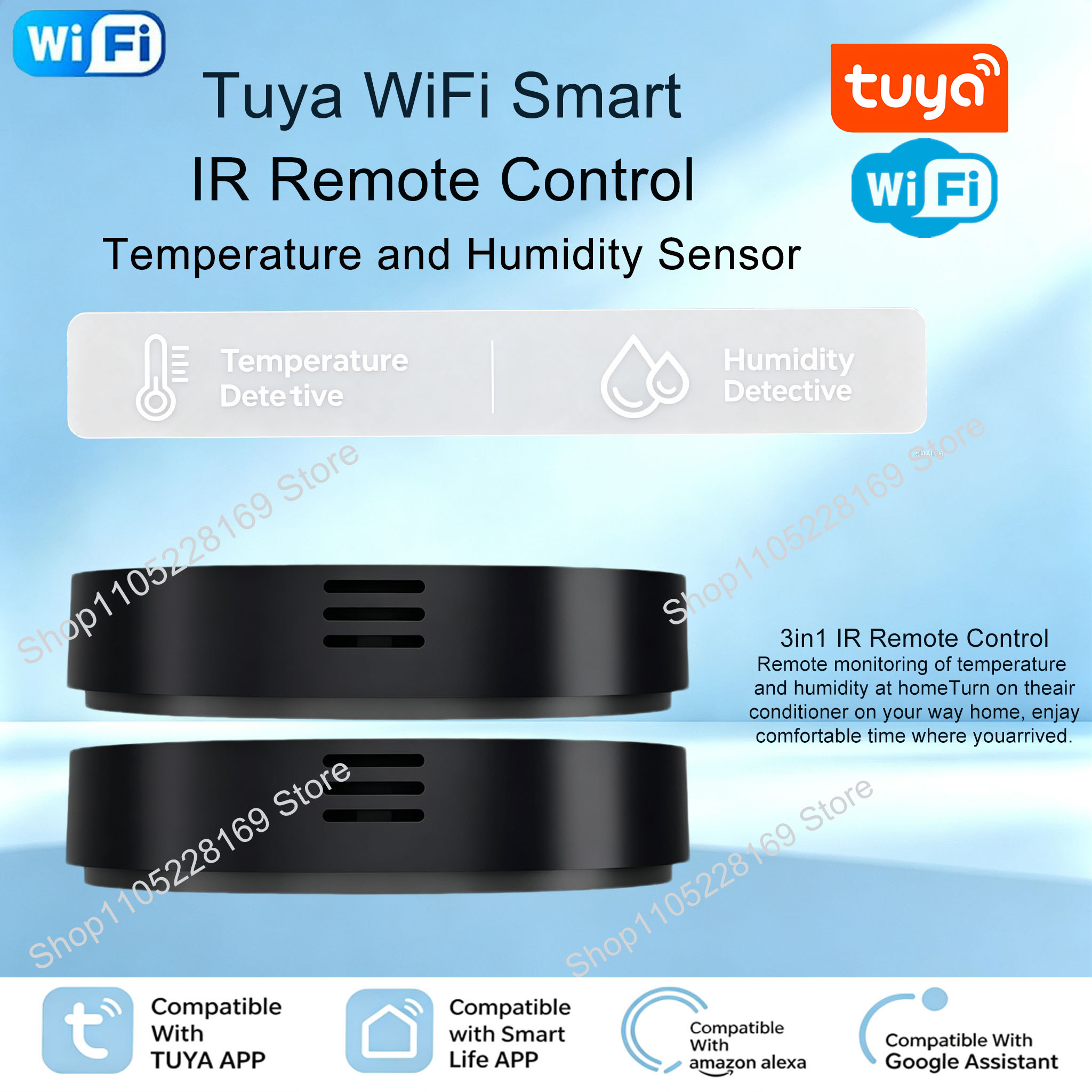 Tuya WiFi 3-in-1 IRリモコン 温度・湿度セ - Ir Remote Module のレビューと価格