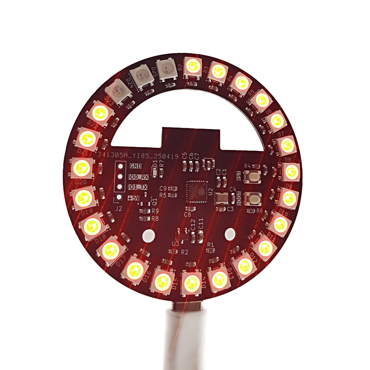 WLED ESP32-C3 開発ボード円形カラフルなライト  - Ws2812B のレビューと価格