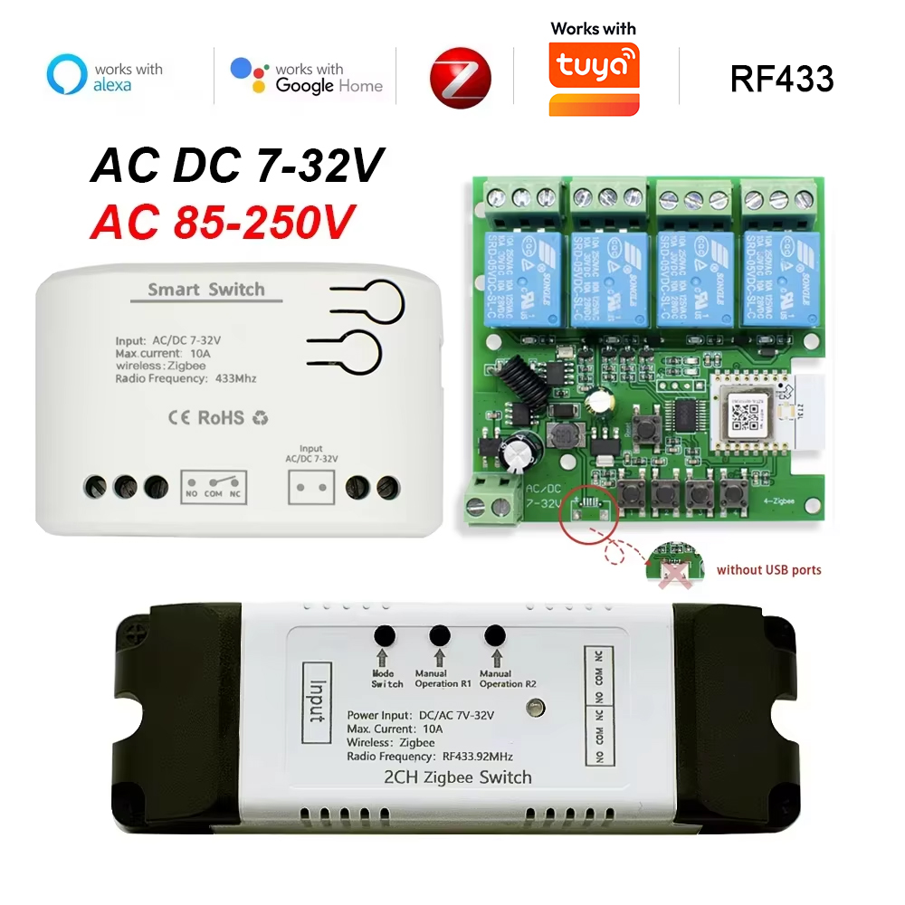 ドライコンタクトスマートZigbeeスイッチ1 2 4チャン - Relay Module 4 Channel のレビューと価格