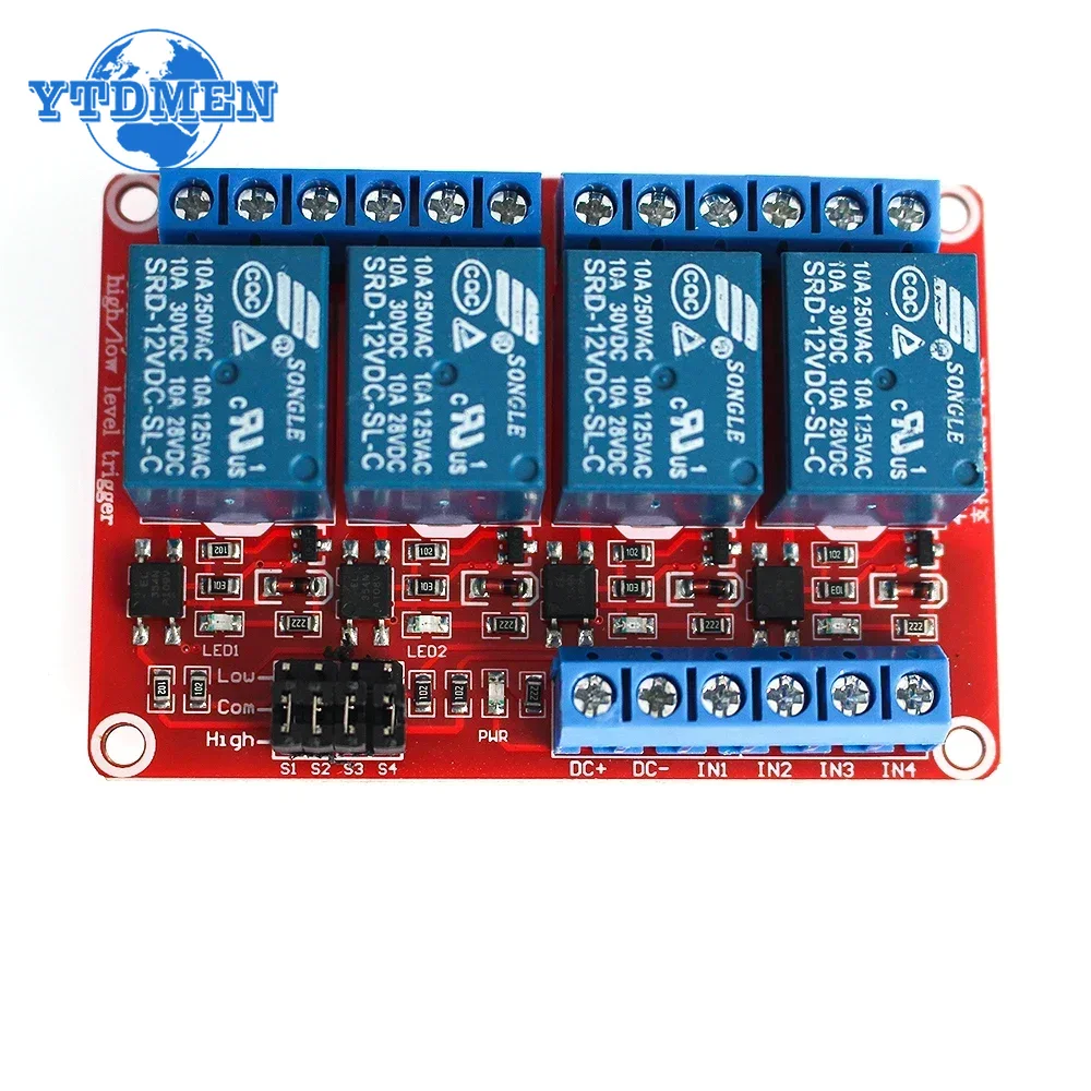 1個 リレーモジュール 5V 12V 24V 1/2/4/8 - Relay Module 4 Channel のレビューと価格