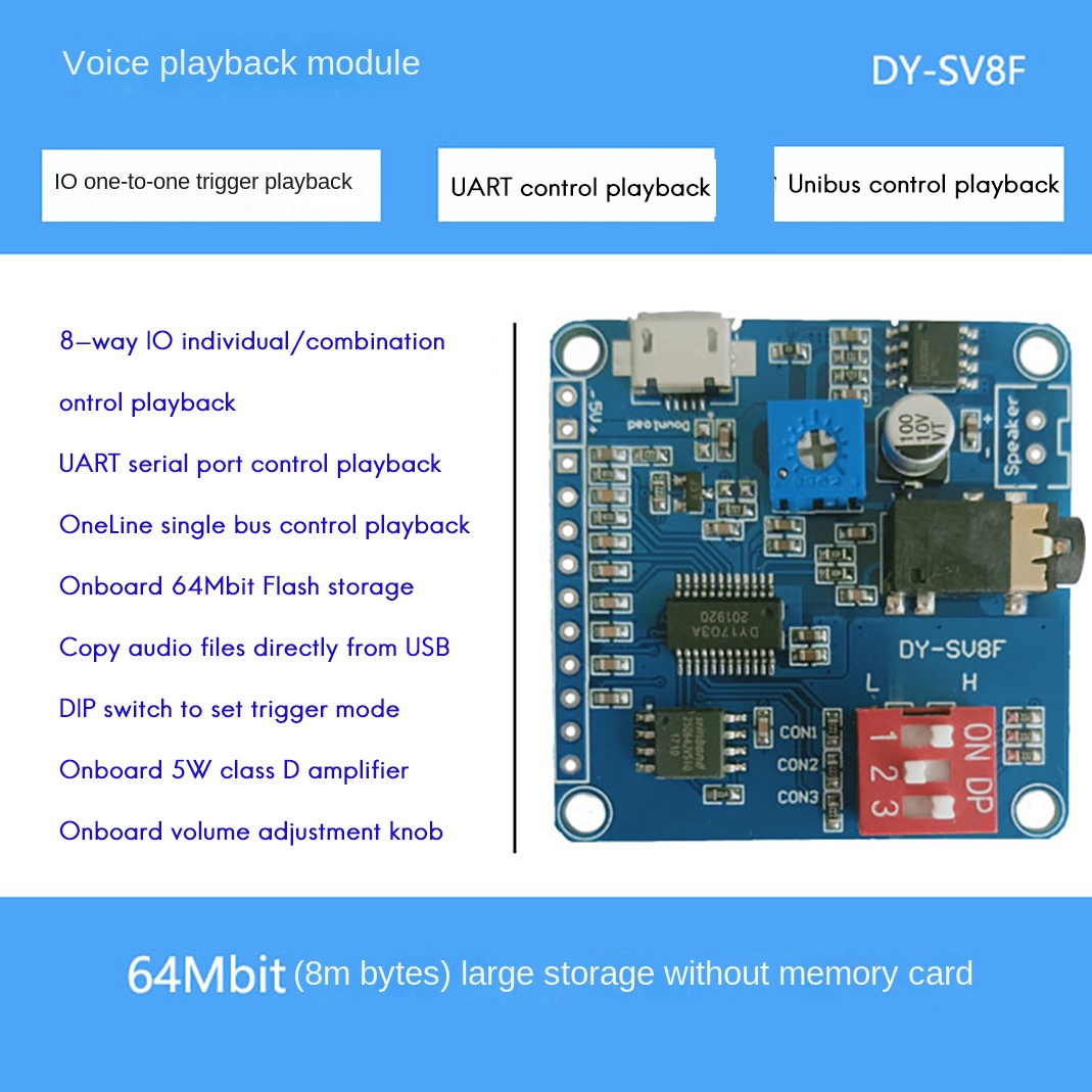 ABZZ-DY-SV8F 音声再生モジュール MP3 プレー - Sd Card Module のレビューと価格
